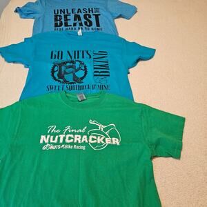Lot of 3 GO NUTS BIKING T-shirts Size Medium